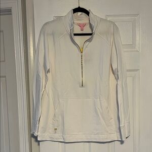 Lilly Pulitzer White Quarter-Zip Pullover